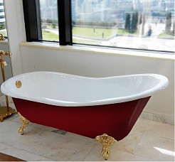 Magliezza Чугунная ванна Gracia Red 170x76 (ножки золото) – фотография-2